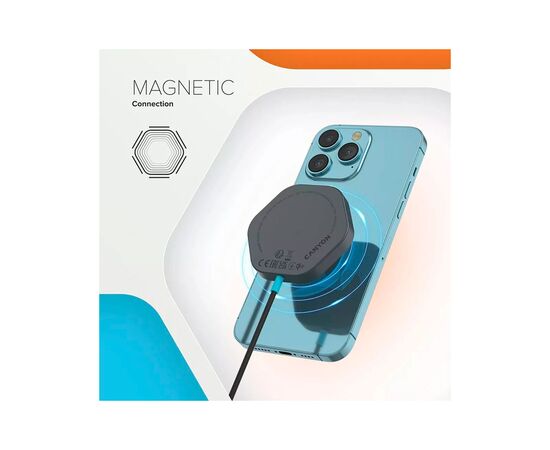 Зарядное устройство Canyon wireless charger HEXAGON 110 Dark Grey Blue (CNS-WCS110), изображение 6 Зарядное устройство Canyon wireless charger HEXAGON 110 Dark Grey Blue (CNS-WCS110), изображение 6