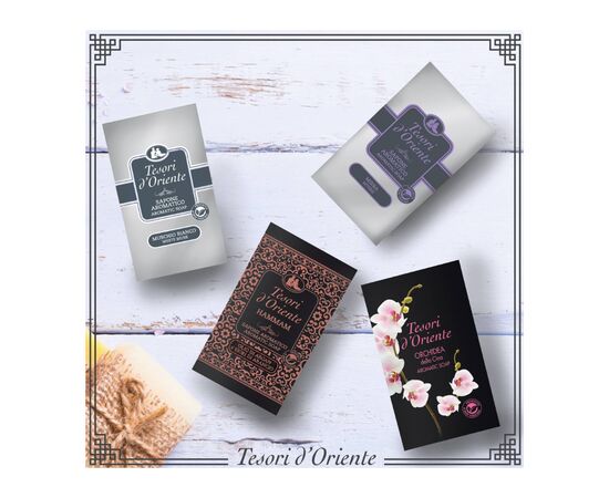 Твердое мыло Tesori d'Oriente Белый мускус Парфюмированное 125 г (8008970055169), изображение 4 Твердое мыло Tesori d'Oriente Белый мускус Парфюмированное 125 г (8008970055169), изображение 4
