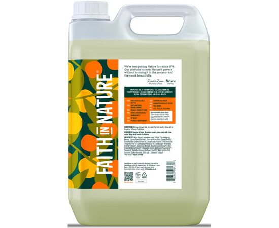 Шампунь Faith in Nature Натуральный С грейпфрутом и апельсином 5 л (708002901614), изображение 2 Шампунь Faith in Nature Натуральный С грейпфрутом и апельсином 5 л (708002901614), изображение 2