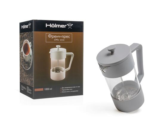 Френч-пресс Hölmer Lotus Сірий 1 л (FP-01000-PGR Lotus), изображение 7 Френч-пресс Hölmer Lotus Сірий 1 л (FP-01000-PGR Lotus), изображение 7