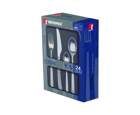Набор столовых приборов Bergner Lyon 24 предмета (BG-5165-MM), изображение 2 Набор столовых приборов Bergner Lyon 24 предмета (BG-5165-MM), изображение 2