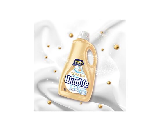 Гель для стирки Woolite Для светлых и белых тканей С кератином 3.6 л (5900627090550), изображение 3 Гель для стирки Woolite Для светлых и белых тканей С кератином 3.6 л (5900627090550), изображение 3