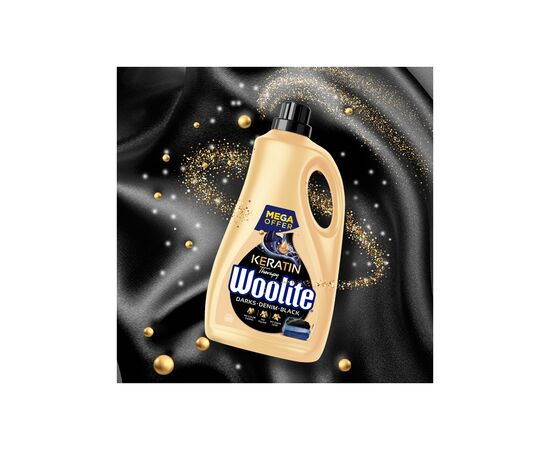 Гель для стирки Woolite Для черных, темных и джинсовых тканей С кератином 3.6 л (5900627090529), изображение 3 Гель для стирки Woolite Для черных, темных и джинсовых тканей С кератином 3.6 л (5900627090529), изображение 3