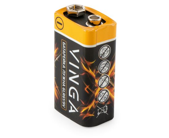 Батарейка 9V 6LR61 Alkaline Vinga (VJAB9V1), изображение 2 Батарейка 9V 6LR61 Alkaline Vinga (VJAB9V1), изображение 2