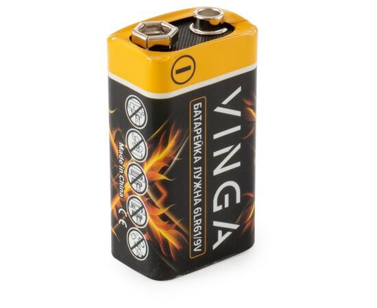 Батарейка 9V 6LR61 Alkaline Vinga (VJAB9V1), изображение 4 Батарейка 9V 6LR61 Alkaline Vinga (VJAB9V1), изображение 4