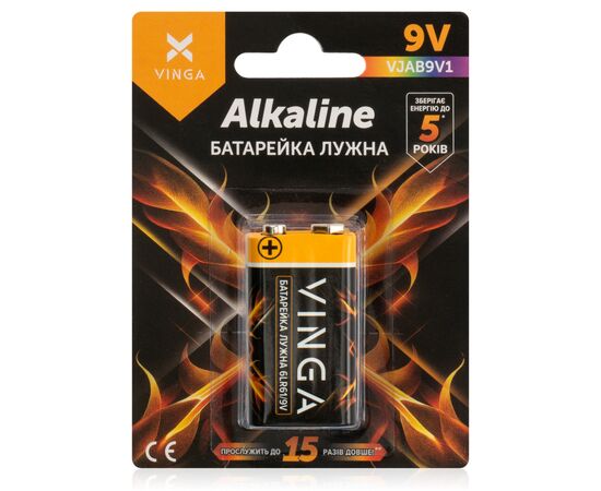 Батарейка 9V 6LR61 Alkaline Vinga (VJAB9V1)