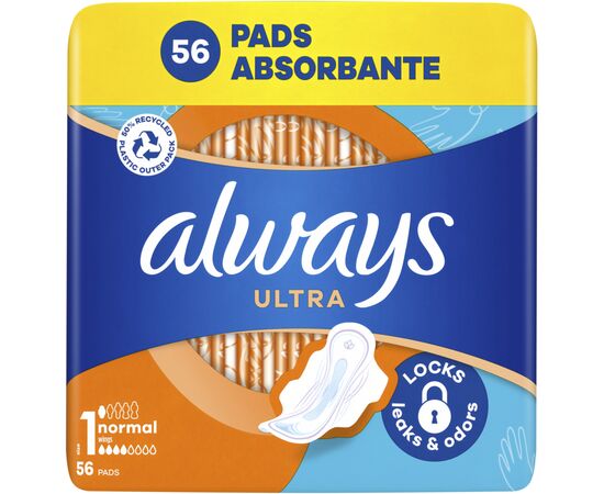 Гигиенические прокладки Always Ultra Normal (Размер 1) 56 шт. (8700216450348), изображение 2 Гигиенические прокладки Always Ultra Normal (Размер 1) 56 шт. (8700216450348), изображение 2