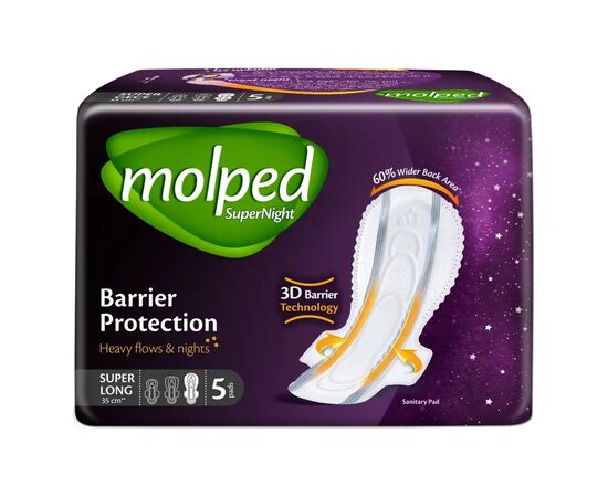 Гігієнічні прокладки Molped SuperNight Super Long 35 см 5 шт. (8690536806829)