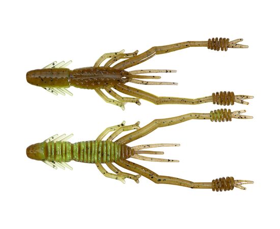 Силикон рыболовный Reins Ring Shrimp 4" B08 Green Pumpkin Chart Melon (6 шт/уп.) (1552.09.14)