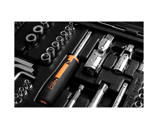Набор инструментов Neo Tools 233шт, 1/2", 1/4", 3/8", CrV, кейс (10-078), изображение 5 Набор инструментов Neo Tools 233шт, 1/2", 1/4", 3/8", CrV, кейс (10-078), изображение 5