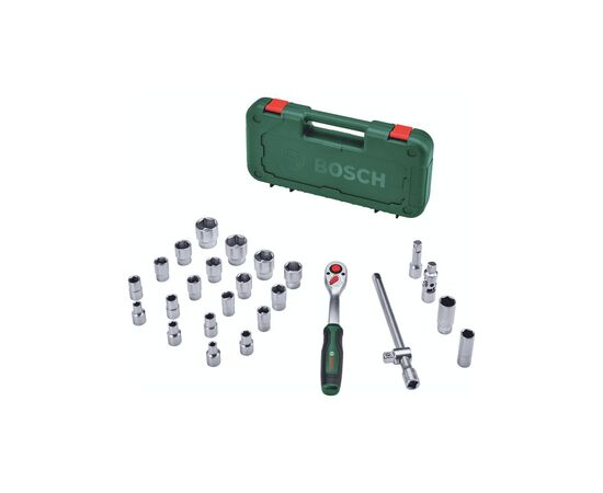 Набор инструментов Bosch торцевых 1/2", 25 шт, с трещоткой (1.600.A02.Z9F), изображение 2 Набор инструментов Bosch торцевых 1/2", 25 шт, с трещоткой (1.600.A02.Z9F), изображение 2
