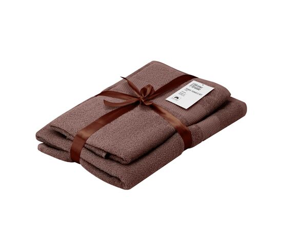 Полотенце Ardesto набор махровых Essence 50х90 см, 70х140 см, 2шт, 100% хлопок, коричневый (ART2358BR)