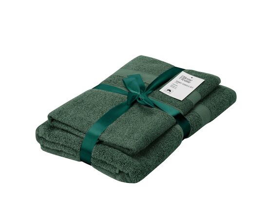 Рушник Ardesto набір махрових Splendid 50х90 см, 70х140 см, 2шт, 100% бавовна, зелений (ART2359GE)