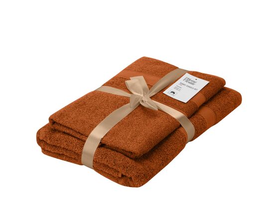 Рушник Ardesto набір махрових Splendid 50х90 см, 70х140 см, 2шт, 100% бавовна, теракотовий (ART2359TE)
