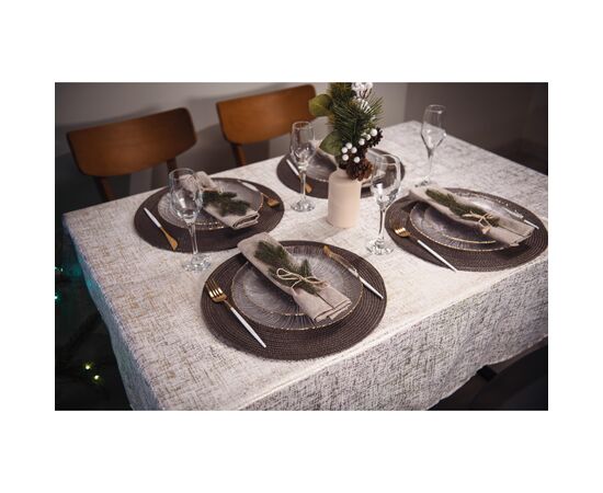 Скатерть Ardesto Shine 100% полиэстер, золотистый 140х180 см (ART08SG), изображение 2