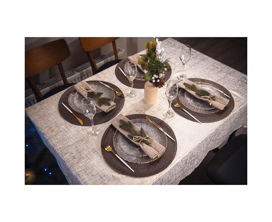 Скатерть Ardesto Shine 100% полиэстер, золотистый 140х180 см (ART08SG), изображение 3