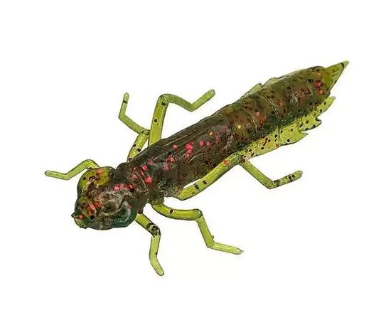 Силікон рибальський FishUP Dragonfly 0.75" 019 - Motor Oil/Red (12шт/уп) (1864.14.66)