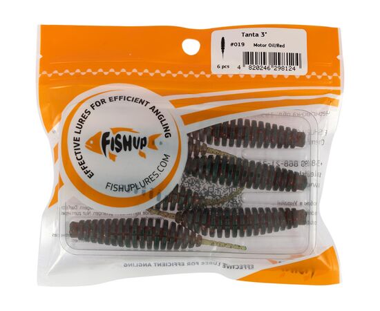 Силикон рыболовный FishUP Tanta 3" 019 - Motor Oil/Red (6 шт/уп) (1864.13.91), изображение 2 Силикон рыболовный FishUP Tanta 3" 019 - Motor Oil/Red (6 шт/уп) (1864.13.91), изображение 2