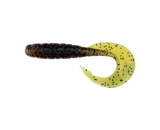 Силикон рыболовный FishUP Mighty Grub 3.5" 017 - Motor Oil Pepper (7 шт/уп) (1864.04.19)