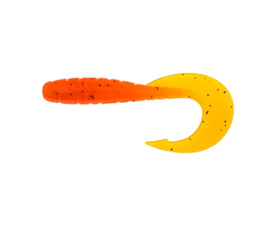 Силікон рибальський FishUP Mighty Grub 3.5" 049 - Pumpkin Orange/Black (7 шт/уп) (1864.04.26)
