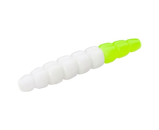 Силикон рыболовный FishUP Morio 1.2" 131 - White/Hot Chartreuse, cheese taste (12шт/уп) (1864.13.28)