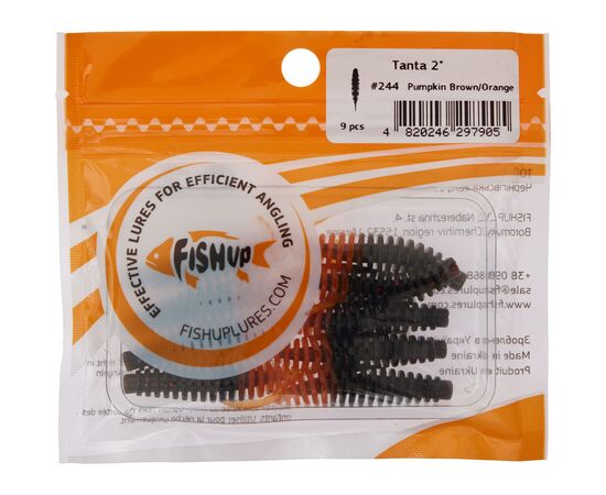 Силикон рыболовный FishUP Tanta 2" 244 - Pumpkin Brown/Orang (9шт/уп) (1864.01.14), изображение 2 Силикон рыболовный FishUP Tanta 2" 244 - Pumpkin Brown/Orang (9шт/уп) (1864.01.14), изображение 2
