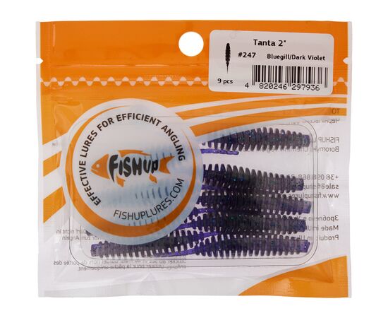 Силикон рыболовный FishUP Tanta 2" 247 - Bluegill/Dark Violet (9шт/уп) (1864.11.01), изображение 2