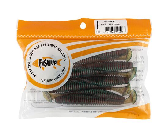 Силикон рыболовный FishUP U-Shad 4" 019 - Motor Oil/Red (8шт/уп) (1864.13.97), изображение 2 Силикон рыболовный FishUP U-Shad 4" 019 - Motor Oil/Red (8шт/уп) (1864.13.97), изображение 2