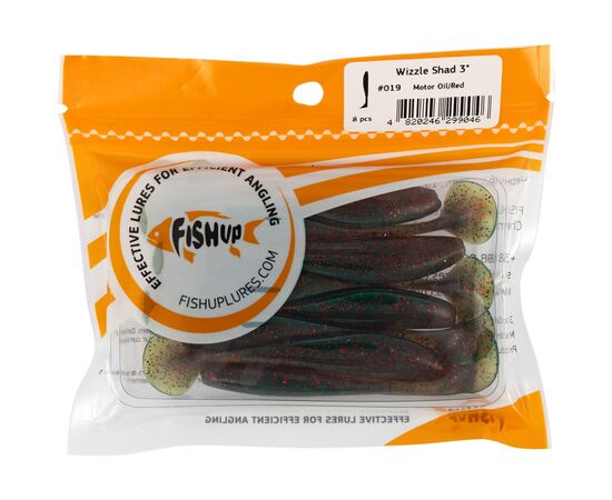 Силикон рыболовный FishUP Wizzle Shad 3" 019 - Motor Oil/Red (8шт/уп) (1864.13.83), изображение 2 Силикон рыболовный FishUP Wizzle Shad 3" 019 - Motor Oil/Red (8шт/уп) (1864.13.83), изображение 2