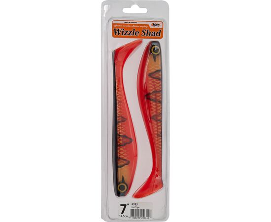 Силикон рыболовный FishUP Wizzle Shad 7" 353 - Red Tiger (2шт/уп) (1864.00.07), изображение 2 Силикон рыболовный FishUP Wizzle Shad 7" 353 - Red Tiger (2шт/уп) (1864.00.07), изображение 2