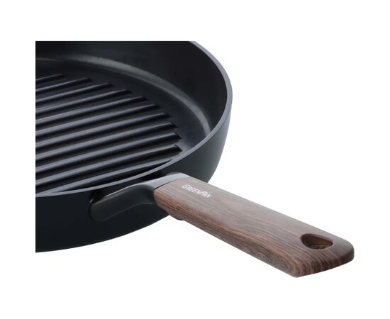 Сковорода GreenPan Eco Smartshape гриль 28 см темне дерево (CC006444-001), изображение 3