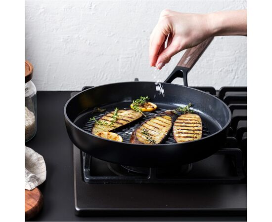 Сковорода GreenPan Eco Smartshape гриль 28 см темне дерево (CC006444-001), изображение 4