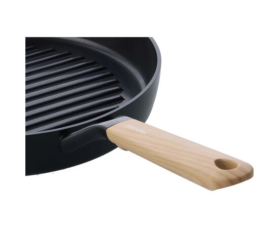 Сковорода GreenPan Eco Smartshape гриль 28 см світле дерево (CC006449-001), зображення 3 Сковорода GreenPan Eco Smartshape гриль 28 см світле дерево (CC006449-001), зображення 3