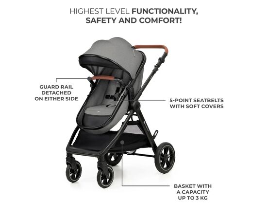 Коляска Kinderkraft 3 в 1 Esme Moonlight Grey (KSESME00GRY3000) (5902533925681), изображение 10 Коляска Kinderkraft 3 в 1 Esme Moonlight Grey (KSESME00GRY3000) (5902533925681), изображение 10