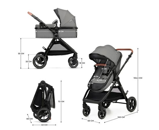 Коляска Kinderkraft 3 в 1 Esme Moonlight Grey (KSESME00GRY3000) (5902533925681), изображение 11 Коляска Kinderkraft 3 в 1 Esme Moonlight Grey (KSESME00GRY3000) (5902533925681), изображение 11