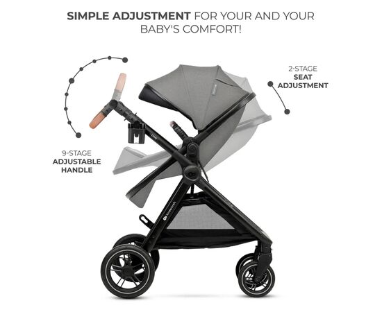 Коляска Kinderkraft 3 в 1 Esme Moonlight Grey (KSESME00GRY3000) (5902533925681), изображение 9 Коляска Kinderkraft 3 в 1 Esme Moonlight Grey (KSESME00GRY3000) (5902533925681), изображение 9