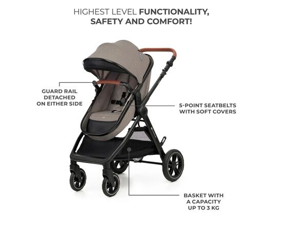 Коляска Kinderkraft 3 в 1 Esme Sand Beige (KSESME00BEG3000) (5902533925704), изображение 10 Коляска Kinderkraft 3 в 1 Esme Sand Beige (KSESME00BEG3000) (5902533925704), изображение 10