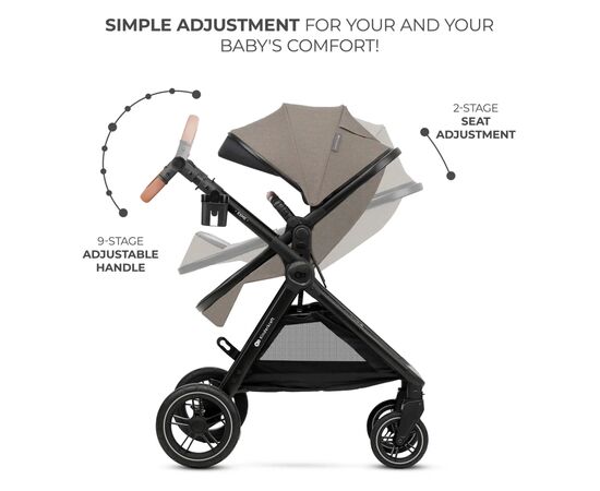 Коляска Kinderkraft 3 в 1 Esme Sand Beige (KSESME00BEG3000) (5902533925704), изображение 9 Коляска Kinderkraft 3 в 1 Esme Sand Beige (KSESME00BEG3000) (5902533925704), изображение 9