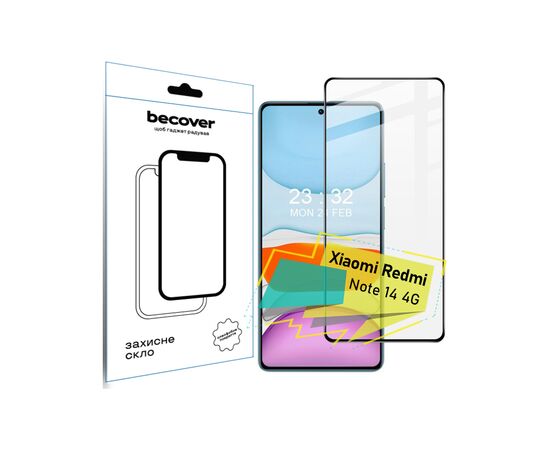 Стекло защитное BeCover Xiaomi Redmi Note 14 4G Black (713099)