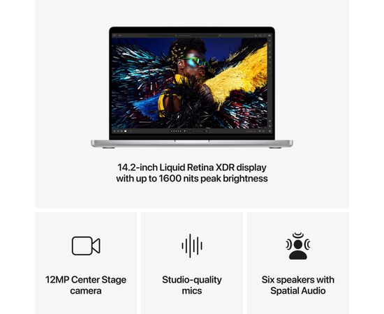 Ноутбук Apple MacBook Pro 14 A3112 M4 Silver (Z1DW000JU), изображение 8 Ноутбук Apple MacBook Pro 14 A3112 M4 Silver (Z1DW000JU), изображение 8