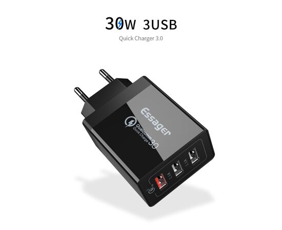 Зарядное устройство Essager ECTQC3-FBB01, изображение 4 Зарядное устройство Essager ECTQC3-FBB01, изображение 4