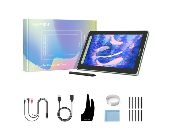Планшет-монитор XP-Pen Artist 12 Pen Display (2nd Gen) Green (JPCD120FH_G), изображение 3 Планшет-монитор XP-Pen Artist 12 Pen Display (2nd Gen) Green (JPCD120FH_G), изображение 3