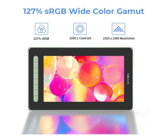 Планшет-монитор XP-Pen Artist 12 Pen Display (2nd Gen) Green (JPCD120FH_G), изображение 6 Планшет-монитор XP-Pen Artist 12 Pen Display (2nd Gen) Green (JPCD120FH_G), изображение 6
