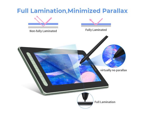 Планшет-монитор XP-Pen Artist 12 Pen Display (2nd Gen) Green (JPCD120FH_G), изображение 8 Планшет-монитор XP-Pen Artist 12 Pen Display (2nd Gen) Green (JPCD120FH_G), изображение 8