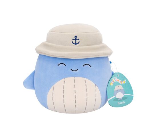 Мягкая игрушка Squishmallows Синий кит Самир в панаме 19 см (SQCR06593), изображение 7