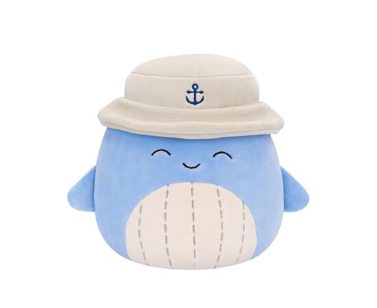 Мягкая игрушка Squishmallows Синий кит Самир в панаме 19 см (SQCR06593)