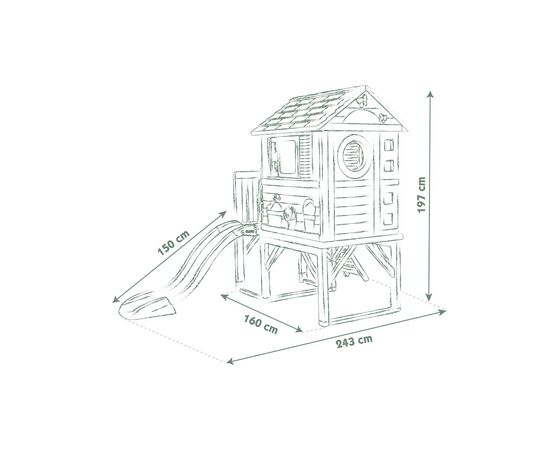 Ігровий будиночок Smoby Life Літній відпочинок на опорах, 243 х 160 х 197 см (7600810802), зображення 3 Ігровий будиночок Smoby Life Літній відпочинок на опорах, 243 х 160 х 197 см (7600810802), зображення 3