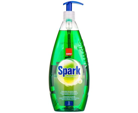 Засіб для ручного миття посуду Sano Spark Огірок та Лайм 1 л (7290108350531)