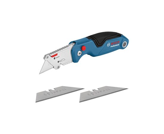 Нож монтажный Bosch набор 2 шт, складной трапециевидный, сегментированный (1.600.A01.6BM), изображение 6 Нож монтажный Bosch набор 2 шт, складной трапециевидный, сегментированный (1.600.A01.6BM), изображение 6