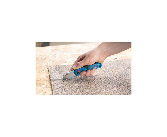 Нож монтажный Bosch трапециевидный складной, корпус пластик, 215мм (1.600.A01.6BL), изображение 3 Нож монтажный Bosch трапециевидный складной, корпус пластик, 215мм (1.600.A01.6BL), изображение 3